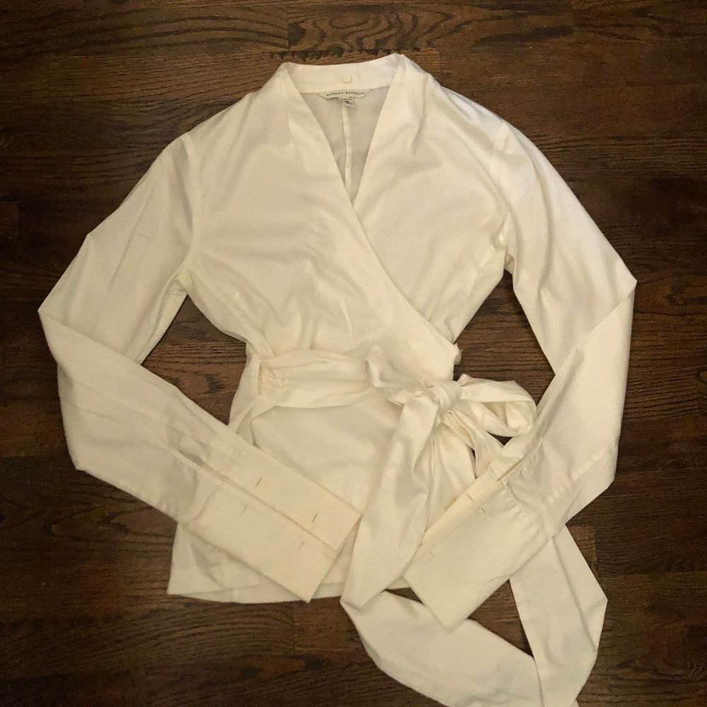 Banana Republic White Wrap Around Blouse